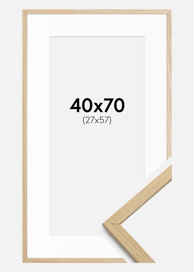 Ramă Edsbyn Stejar 40x70 cm - Paspartu Alb 28x58 cm