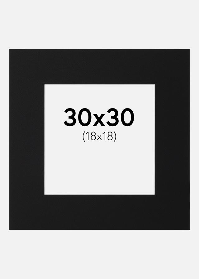 Paspartu Negru Standard (Miez Alb) 30x30 cm (18x18)