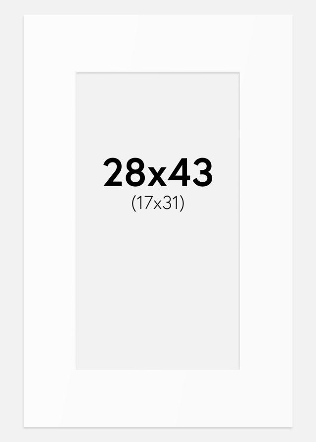 Paspartu Alb Standard (Miez Alb) 28x43 cm (17x31)