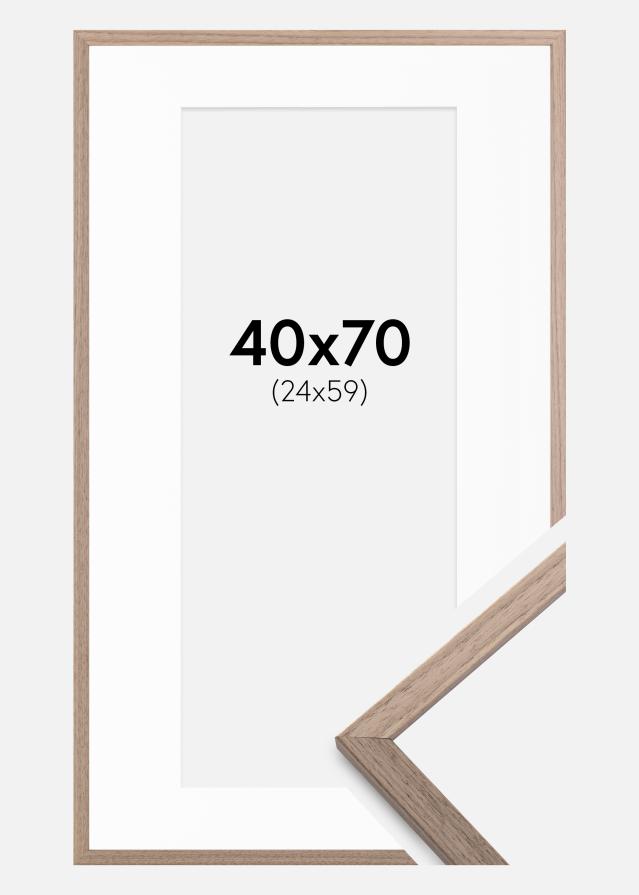 Ramă Edsbyn Nuc deschis 40x70 cm - Paspartu Alb 25x60 cm