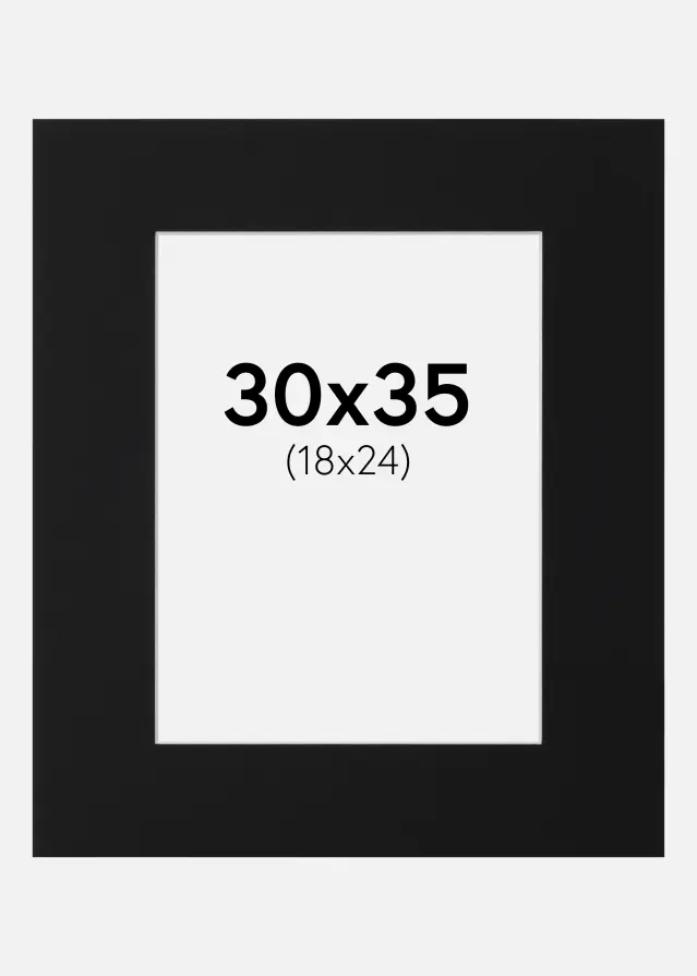 Paspartu Negru Standard (Miez Alb) 30x35 cm (18x24)