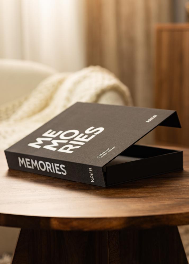 KAILA MEMORIES Black/White - Coffee Table Photo Album (60 Negre Pagini)