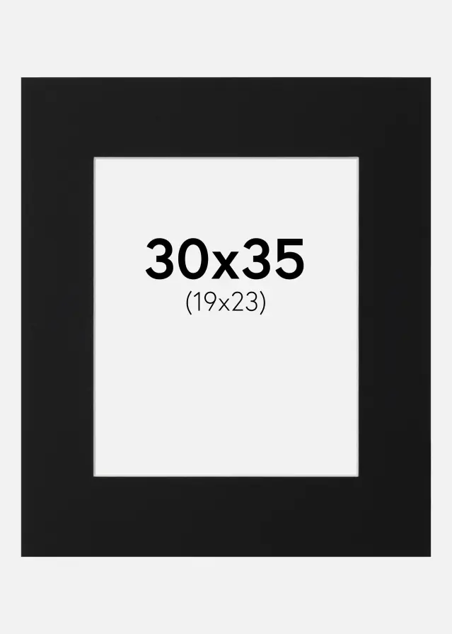 Paspartu Negru Standard (Miez Alb) 30x35 cm (19x23)