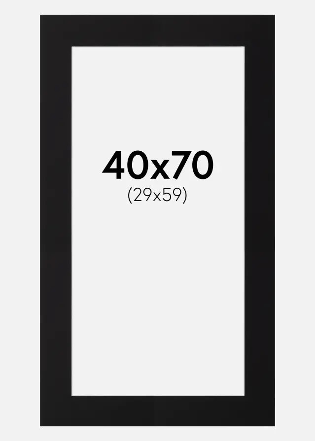 Paspartu Negru Standard Margine albă 40x70 cm (29x59)