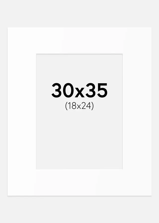 Paspartu Alb Standard (Miez Alb) 30x35 cm (18x24)