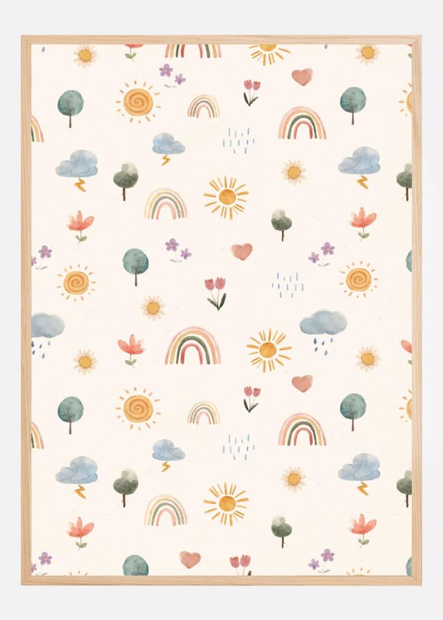 Seasonal Stickers Pattern Poster