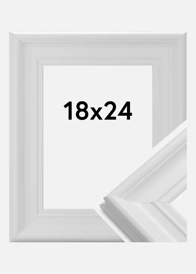 Ramă Mora Premium Sticlă acrilică Alb 18x24 cm