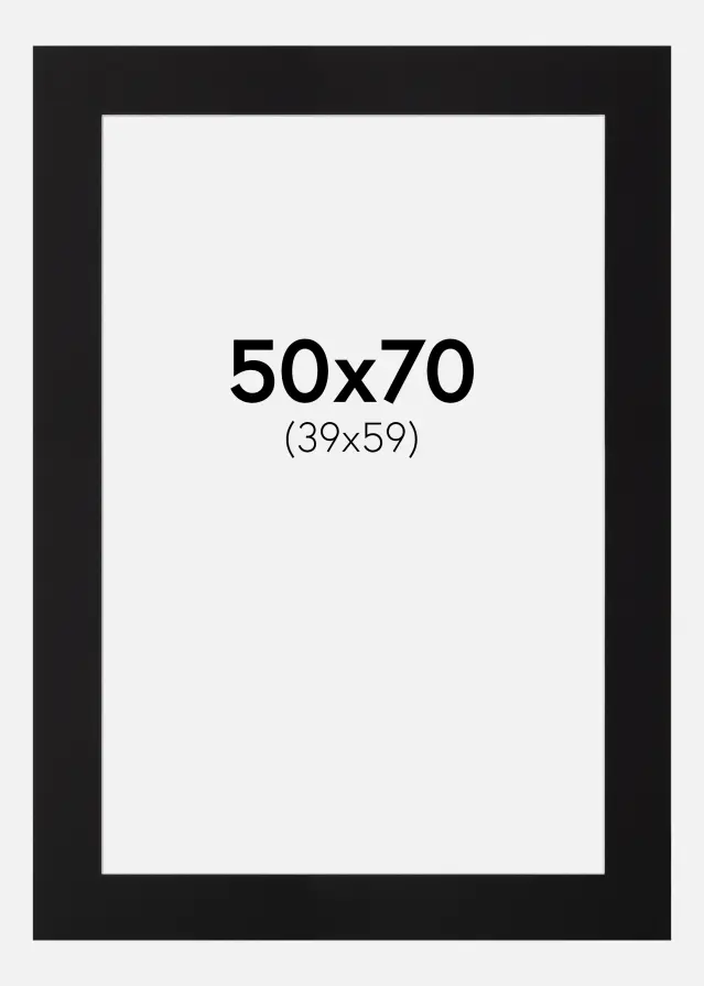 Paspartu Negru Standard Margine albă 50x70 cm (39x59)