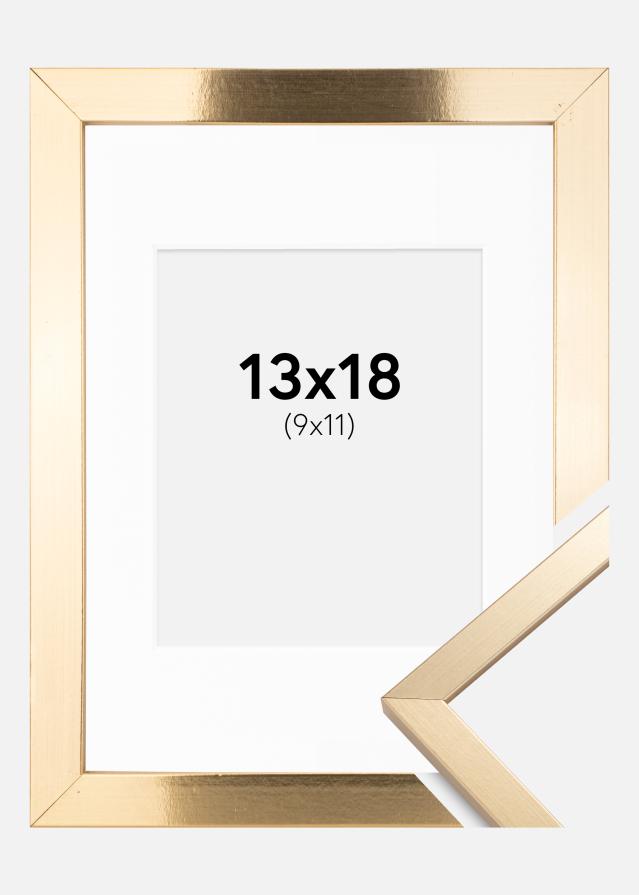 Ramă Trendy Auriu 13x18 cm - Paspartu Alb 10x12 cm