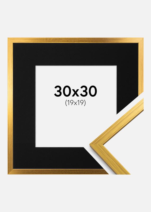 Ramă Edsbyn Auriu 30x30 cm - Paspartu Negru 20x20 cm