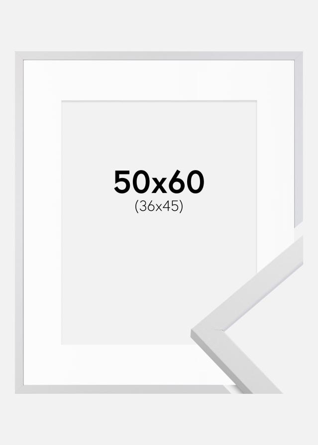 Ramă Trendy Alb 50x60 cm - Paspartu Alb 37x46 cm