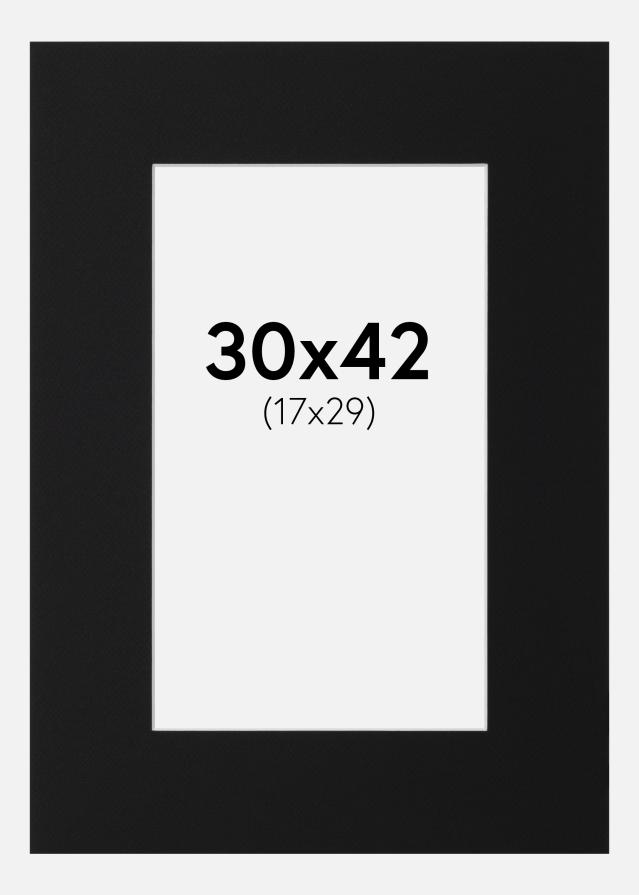 Paspartu Negru Standard (Miez Alb) 30x42 cm (17x29)