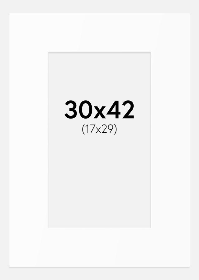 Paspartu Alb Standard (Miez Alb) 30x42 cm (17x29)