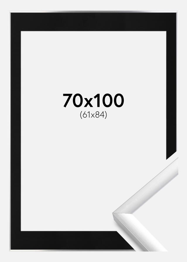 Ramă New Lifestyle Argintiu 70x100 cm - Paspartu Negru 62x85 cm