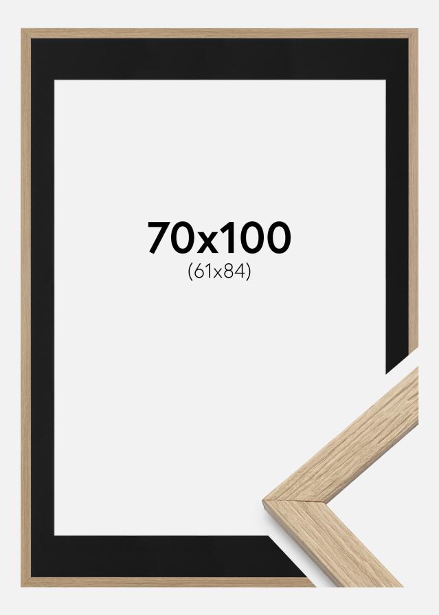 Ramă Stilată Stejar 70x100 cm - Paspartu Negru 62x85 cm