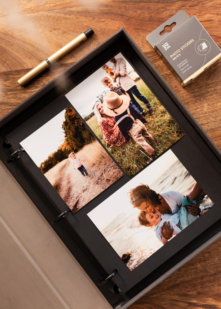 KAILA THE STORY OF US Creme - Coffee Table Photo Album (60 Negre Sidor)