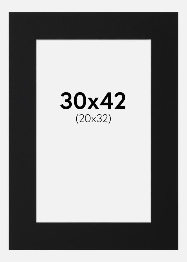 Paspartu Negru Standard (Miez Alb) 30x42 cm (20x32)