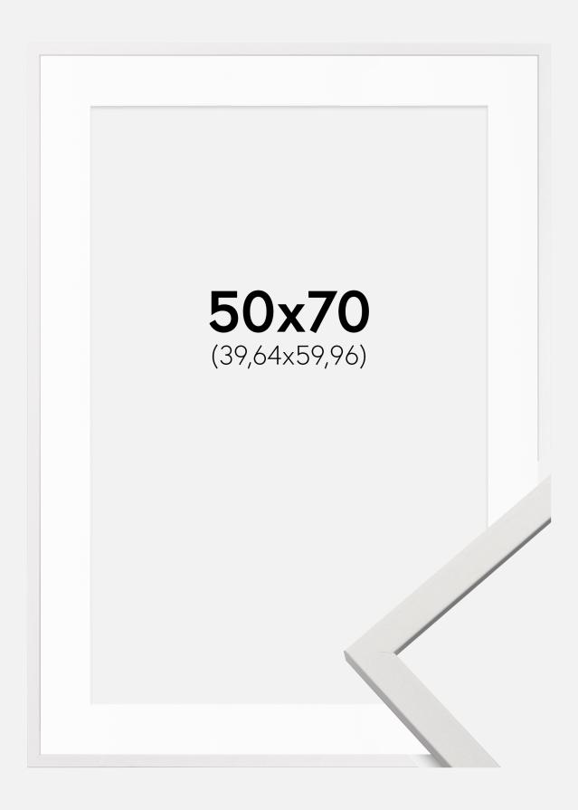Ramă Edsbyn Alb 50x70 cm - Paspartu Alb 16x24 inches