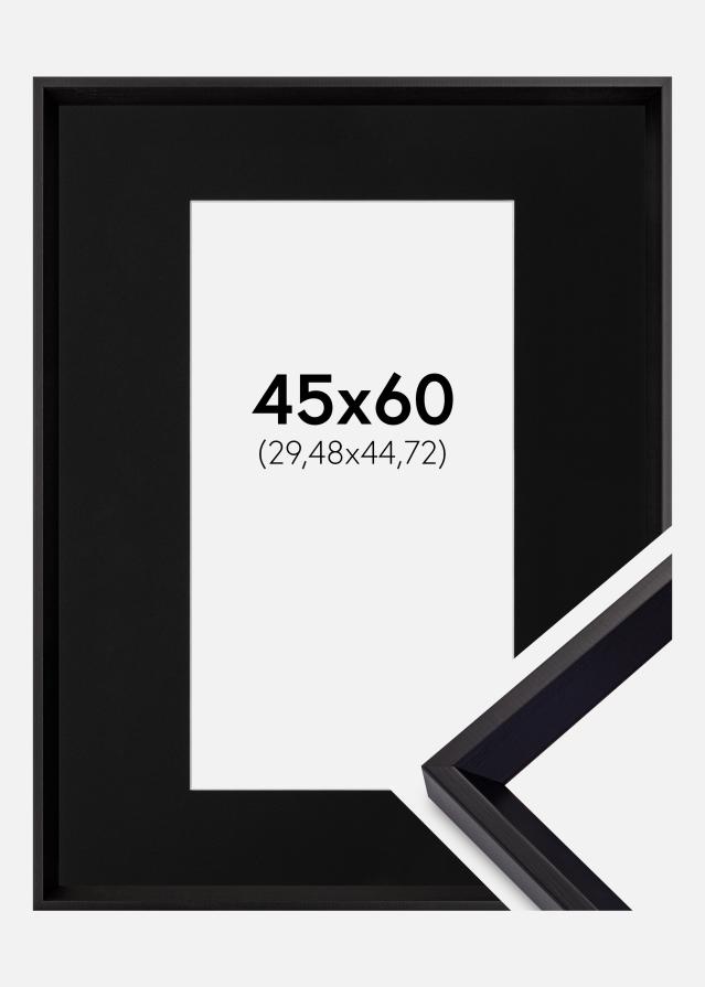 Ramă Globe Negru 45x60 cm - Paspartu Negru 12x18 inches