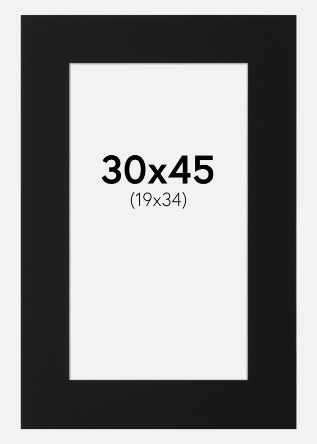 Paspartu Negru Standard (Miez Alb) 30x45 cm (19x34)