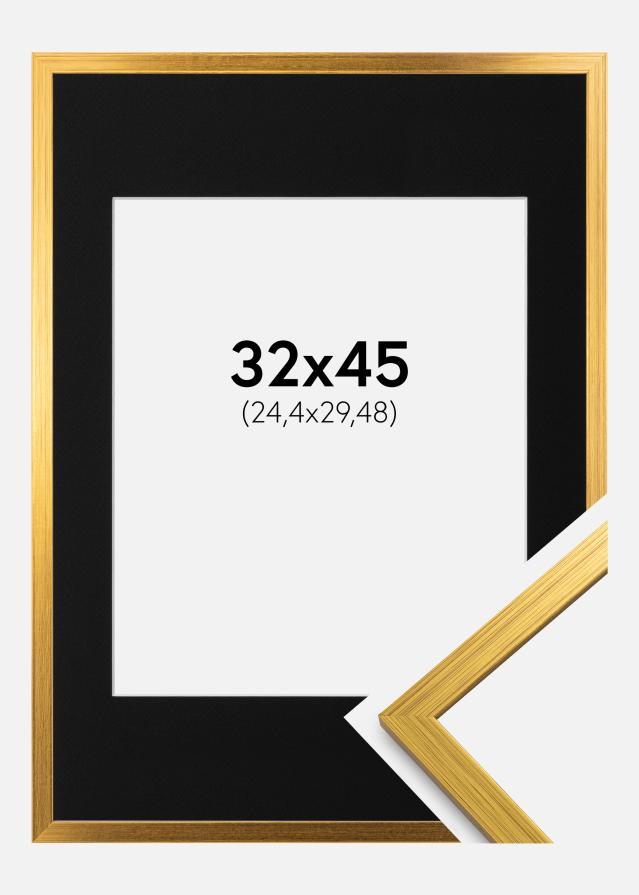 Ramă Edsbyn Auriu 32x45 cm - Paspartu Negru 10x12 inches