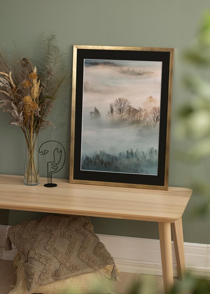 Ramă Stilată Auriu 18x24 cm - Paspartu Negru 13x18 cm