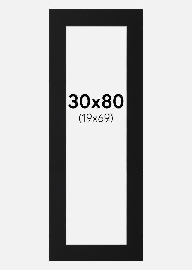 Paspartu Negru Standard (Miez Alb) 30x80 cm (19x69)