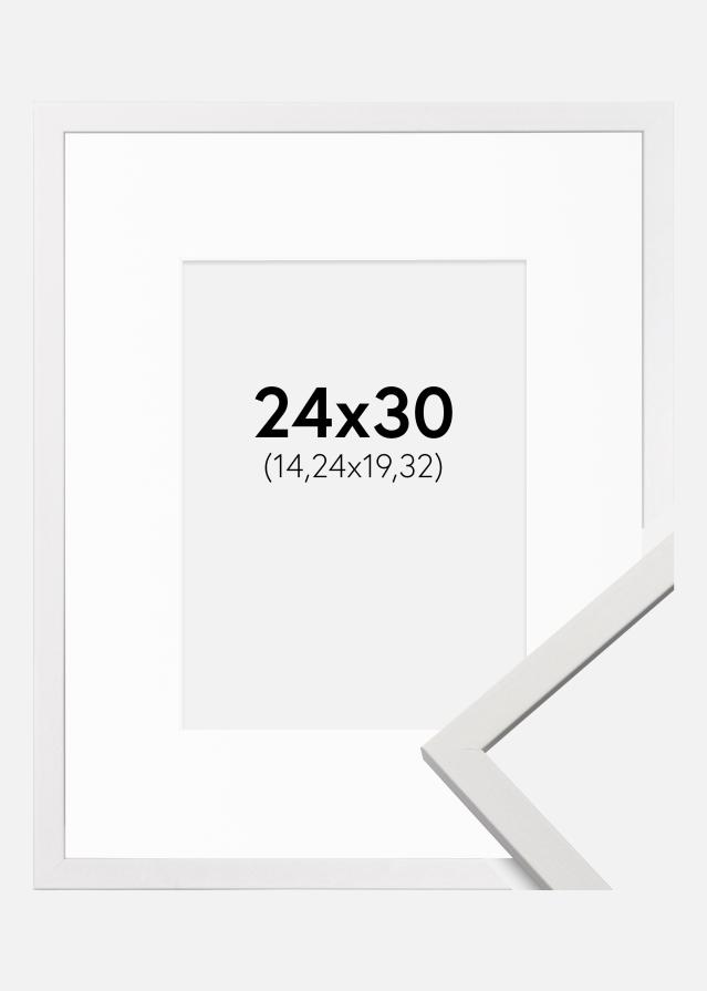 Ramă Edsbyn Alb 24x30 cm - Paspartu Alb 6x8 inches