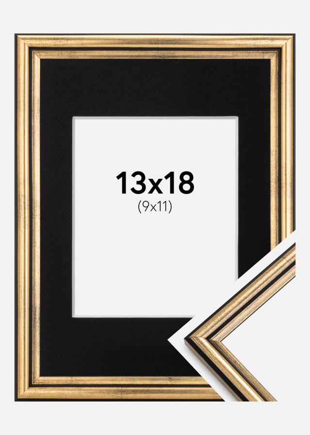 Ramă Horndal Auriu 13x18 cm - Paspartu Negru 10x12 cm