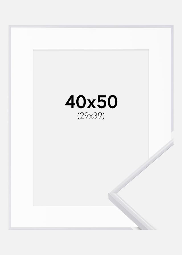 Ramă Visby Alb 40x50 cm - Paspartu Alb 30x40 cm