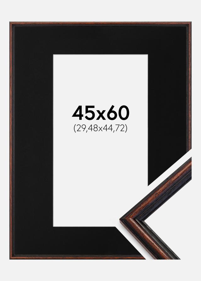 Ramă Horndal Nuc 45x60 cm - Paspartu Negru 12x18 inches
