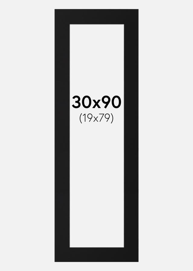 Paspartu Negru Standard (Miez Alb) 30x90 cm (19x79)