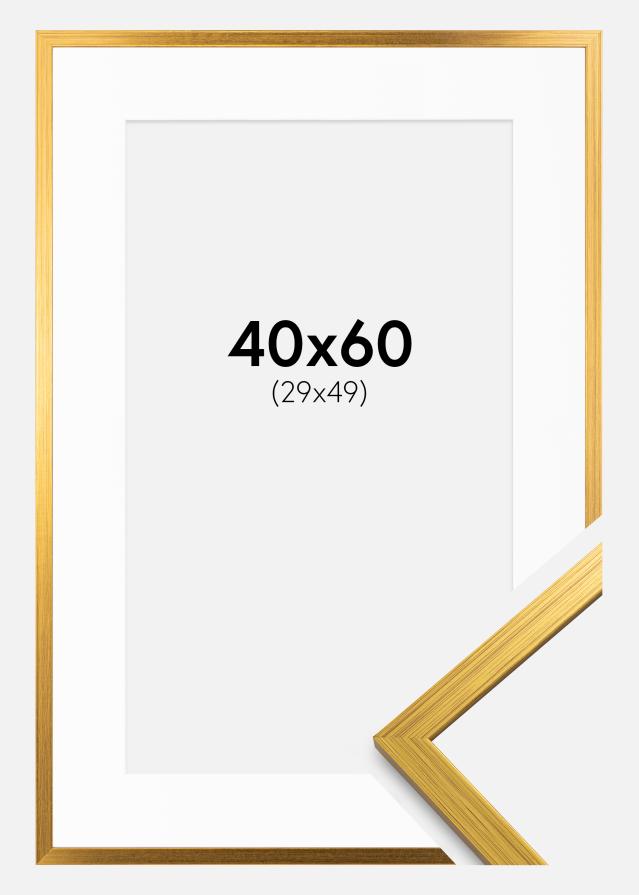 Ramă Edsbyn Auriu 40x60 cm - Paspartu Alb 30x50 cm