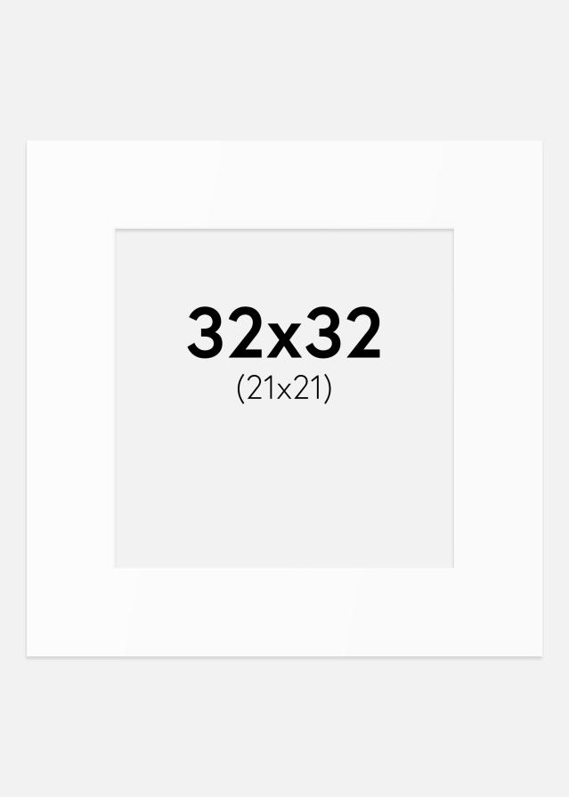 Paspartu Alb Standard (Miez Alb) 32x32 cm (21x21)