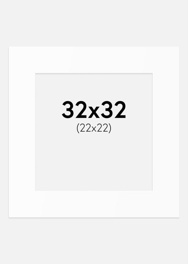 Paspartu Alb Standard (Miez Alb) 32x32 cm (22x22)