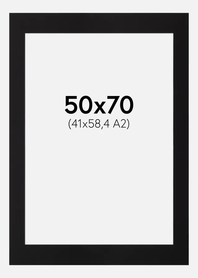 Paspartu Negru Standard Margine albă 50x70 cm (41x58,4 - A2)