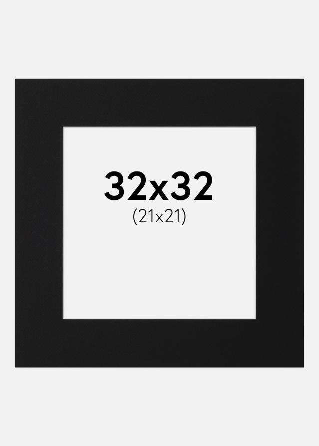 Paspartu Negru Standard (Miez Alb) 32x32 cm (21x21)