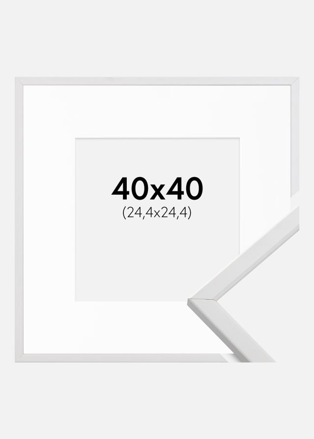 Ramă Galant Alb 40x40 cm - Paspartu Alb 10x10 inches