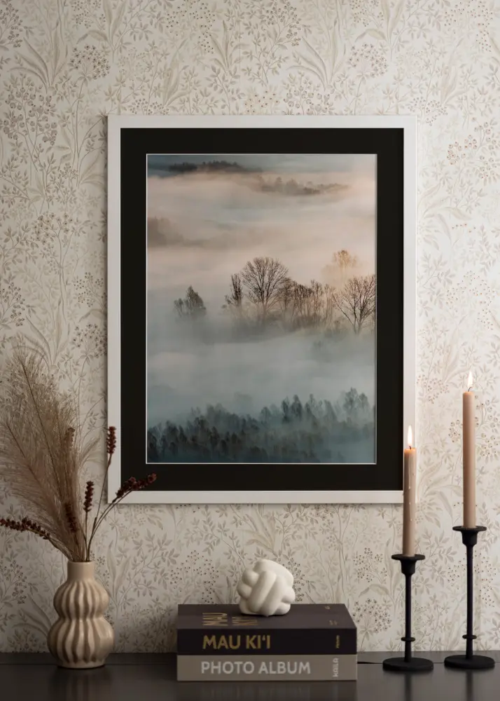 Ramă Trendline Alb 55x70 cm - Paspartu Negru 43,2x61 cm (A2+)