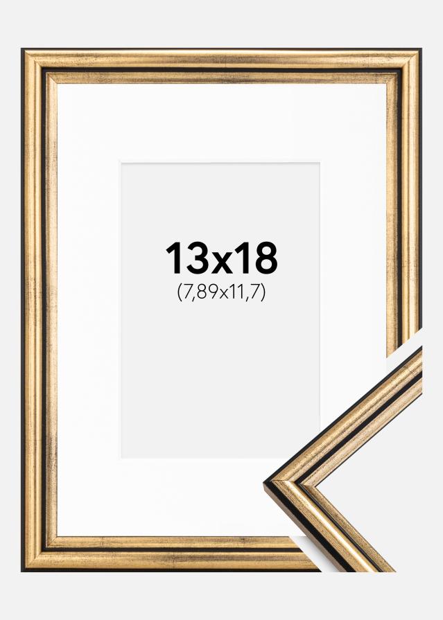 Ramă Horndal Auriu 13x18 cm - Paspartu Alb 3,5x5 inches