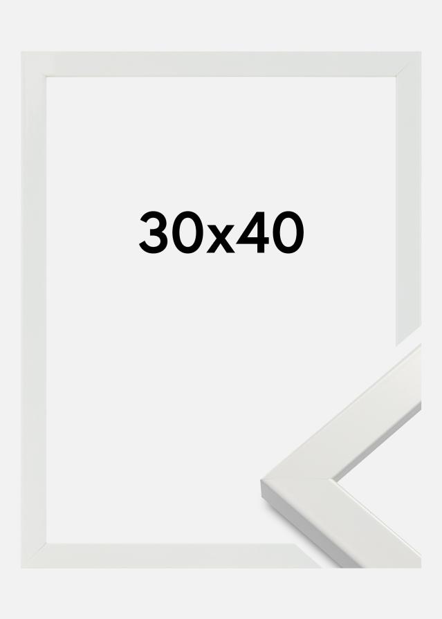 Ramă White Wood Glossy Sticlă acrilică 30x40 cm