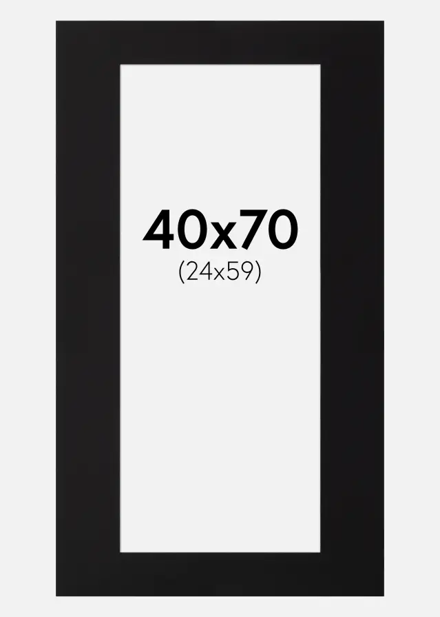 Paspartu Negru Standard Margine albă 40x70 cm (24x59)