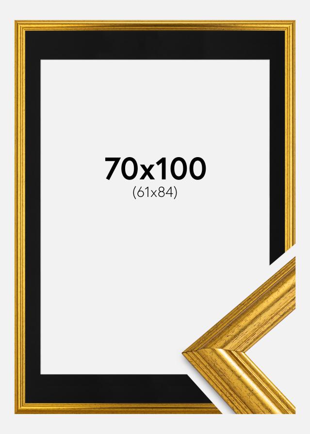 Ramă Västkusten Auriu 70x100 cm - Paspartu Negru 62x85 cm