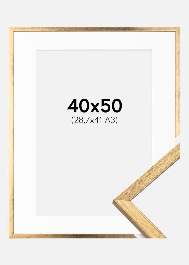 Ramă Galant Auriu 40x50 cm - Paspartu Alb 29,7x42 cm (A3)
