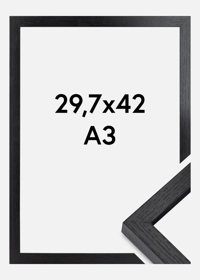 BGA Ramă tip cutie Sticlă acrilică Negru 29,7x42 cm (A3)