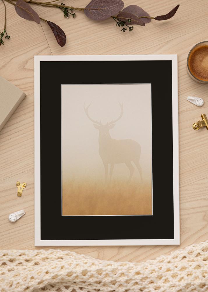 Ramă Kaspar Alb 40x60 cm - Paspartu Negru 32,9x48,3 cm (A3+)