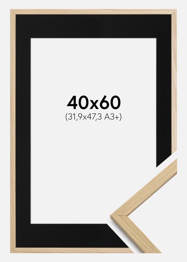 Ramă Edsbyn Stejar 40x60 cm - Paspartu Negru 32,9x48,3 cm (A3+)