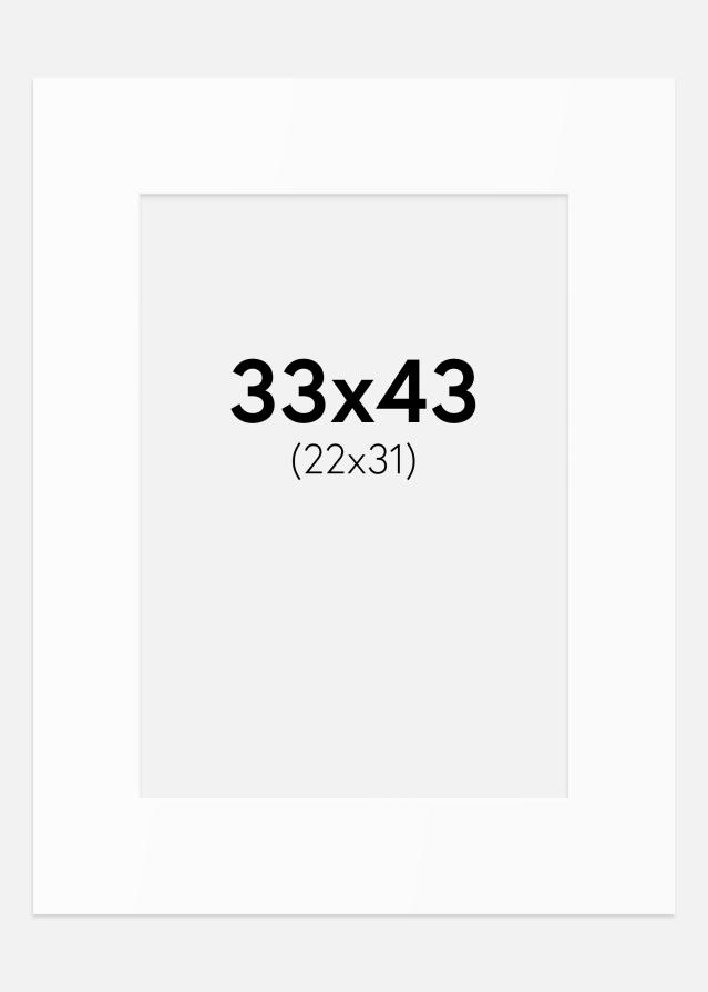 Paspartu Alb Standard (Miez Alb) 33x43 cm (22x31)