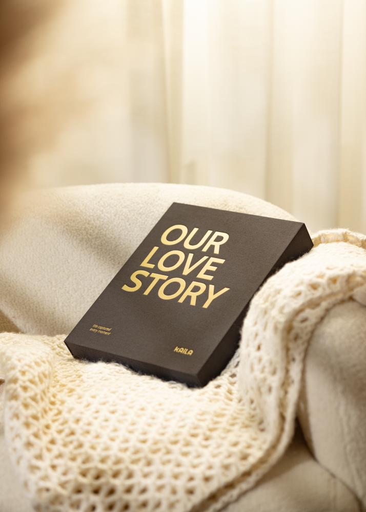 KAILA OUR LOVE STORY Black - Coffee Table Photo Album (60 Negre Pagini)