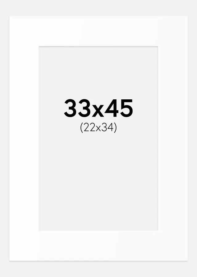 Paspartu Alb Standard (Miez Alb) 33x45 cm (22x34)